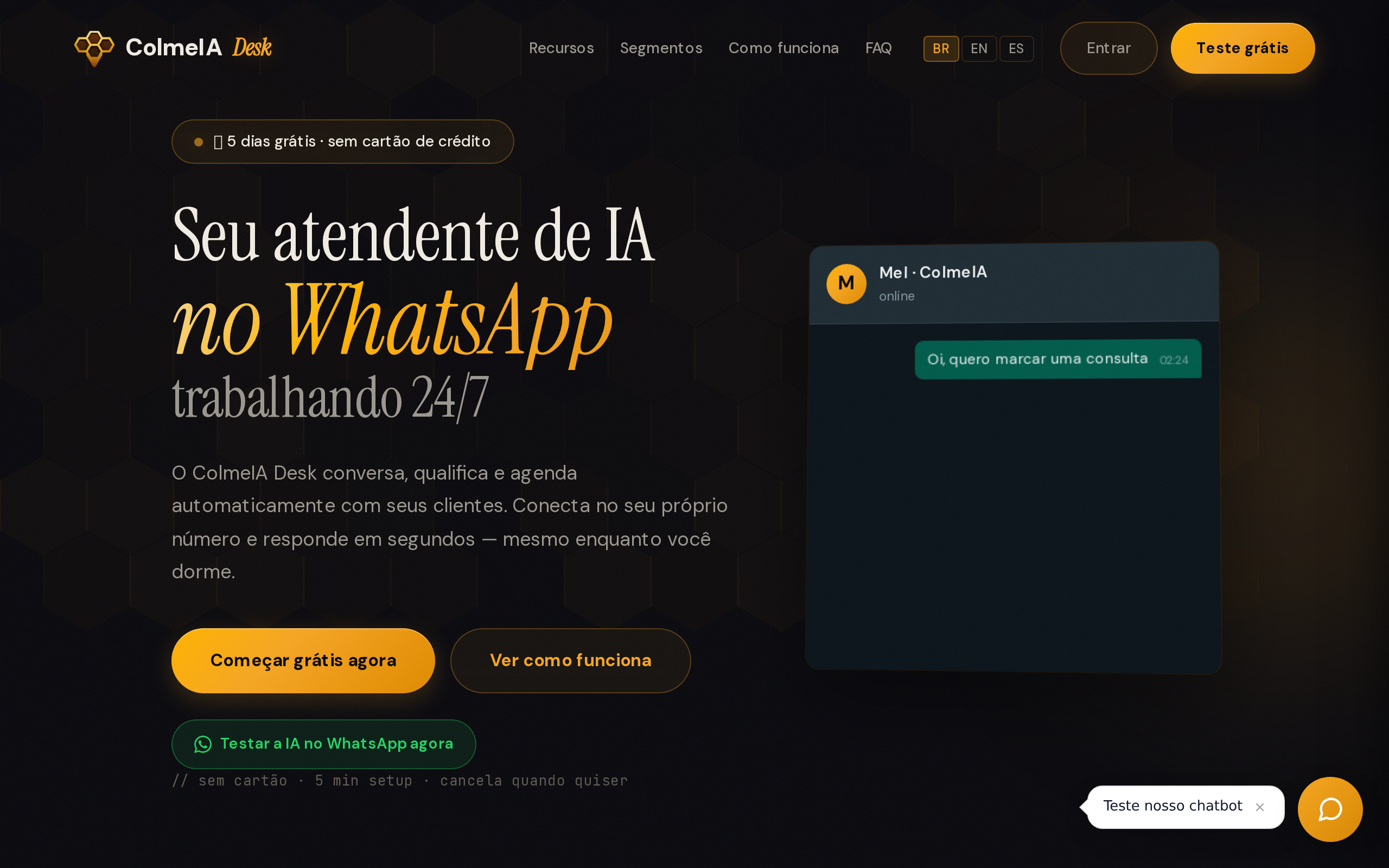 ColmeIA Desk — screenshot